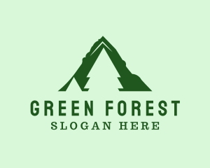 Green Pine Mountain Peak logo design