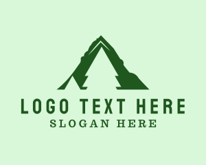 Hiking - Green Pine Mountain Peak logo design