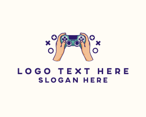 Gaming Club Emblem with Neon Gamepad Online Logo Template - VistaCreate
