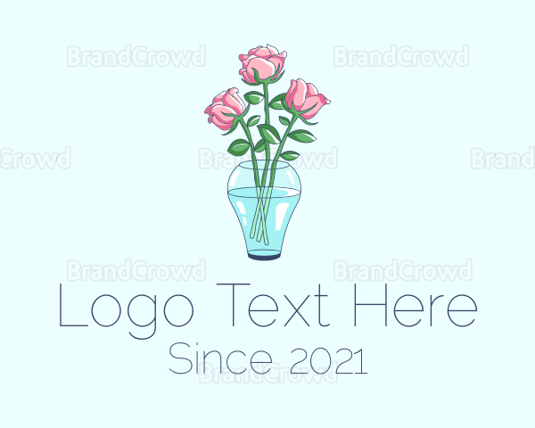 Rose Flower Vase Logo