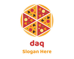 Hexagon Pizza Slices Logo