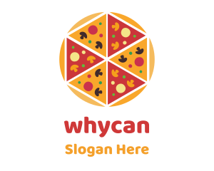 Hexagon Pizza Slices Logo