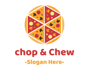 Fast Food - Hexagon Pizza Slices logo design