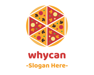 Italy - Hexagon Pizza Slices logo design
