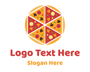 Hexagon Pizza Slices Logo