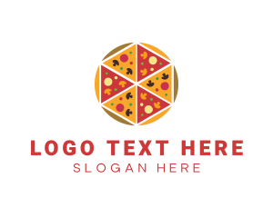 Hexagon Pizza Slices Logo