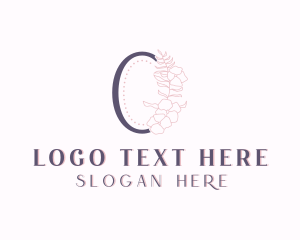 Flower Arrangement - Floral Wedding Letter O logo design