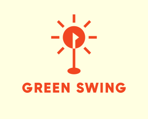 Golf - Sun Golf Course Flag logo design