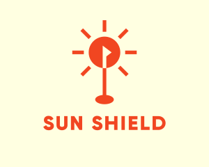 Sun Golf Course Flag logo design