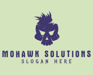 Mohawk - Punk Skull Mohawk logo design