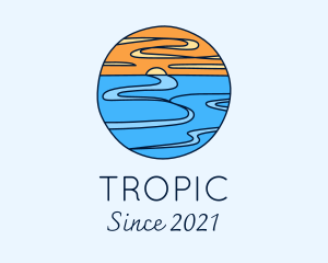 Tropical Ocean Horizon logo design