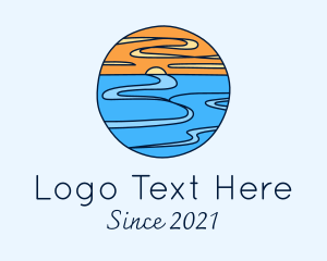 Ocean - Tropical Ocean Horizon logo design