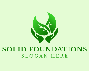 Organic Hand Leaf Logo