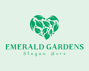 Heart Leaf Nature logo design