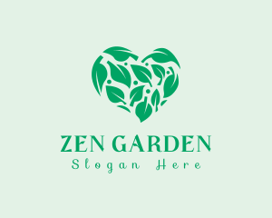 Heart Leaf Nature logo design