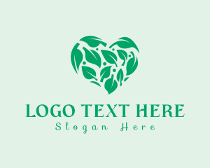 Heart Leaf Nature Logo