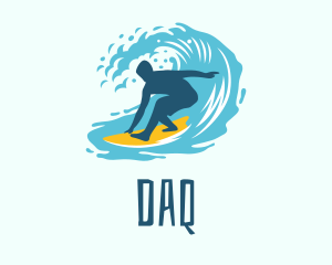 Surfing Boy Beach Wave Logo