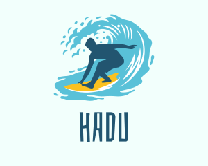 Surfing Boy Beach Wave logo design