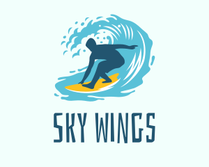 Resort - Surfing Boy Beach Wave logo design