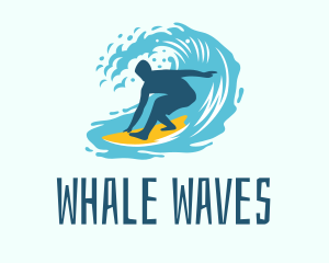 Surfing Boy Beach Wave logo design