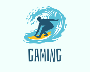 Watersport - Surfing Boy Beach Wave logo design