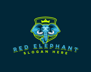 Elephant Crown Shield logo design