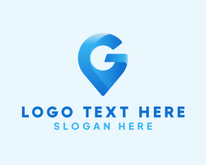 Location Pin - Blue Location Pin Letter G logo design