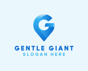 Blue Location Pin Letter G logo design