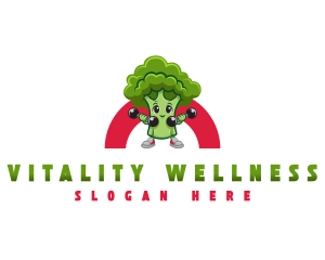 Healthy Broccoli Workout logo design