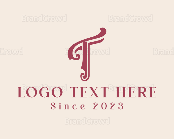 Elegant Calligraphy Letter T Logo
