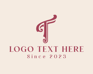 Lettering - Elegant Calligraphy Letter T logo design