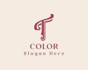 Elegant Calligraphy Letter T Logo