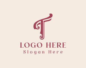 Elegant Calligraphy Letter T Logo