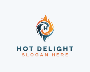 Water Fire Hvac logo design