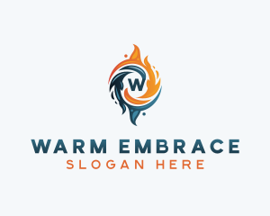 Water Fire Hvac logo design