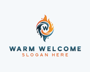 Water Fire Hvac logo design