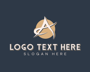 Typography - Creative Studio Cursive Letter A logo design