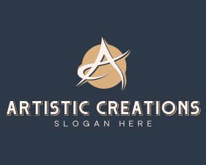 Creative Studio Cursive Letter A logo design