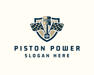Piston - Piston Race Mechanic logo design