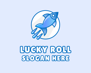 Blue Fish Rocket Logo