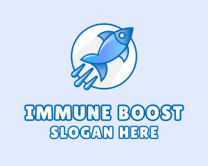 Blue Fish Rocket logo design