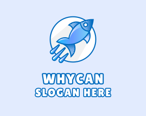 Blue Fish Rocket logo design