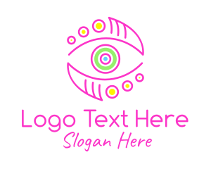 Beauty Vlogger - Artistic Colorful Eye logo design