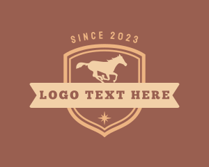 Horse - Stallion Race Badge logo design