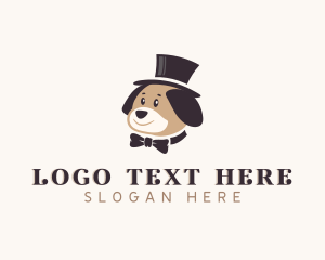 Bow Tie - Cute Puppy Dog logo design
