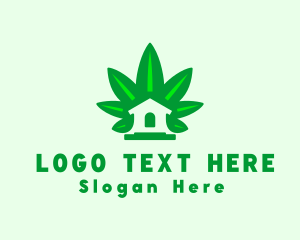 Herbal - Marijuana House Property logo design