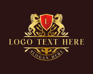 Mythical - Shield Horse Crest logo design
