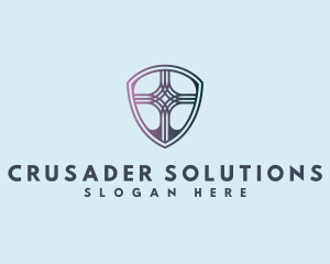 Crusader - Ministry Cross Shield logo design
