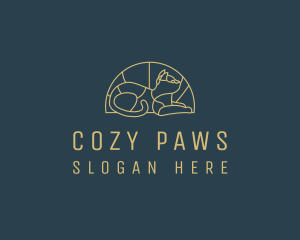 Cat Stained Glass Window logo design