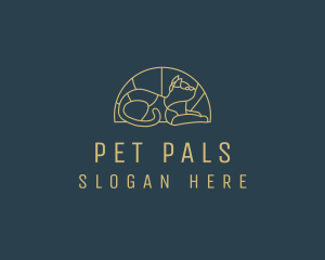 Cat Stained Glass Window logo design